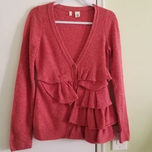 Anthropologie Moth Split Decision Wool Blend Cardigan Sweater Size XS